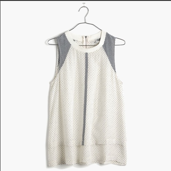 Madewell 100% Silk Incline Top in Rain Dot - Picture 13 of 15
